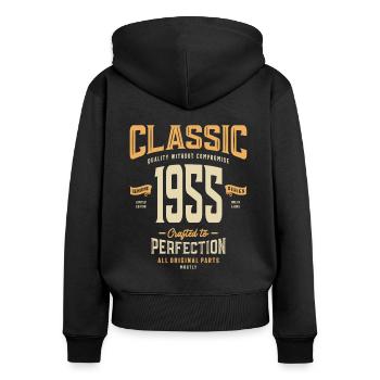 Classic 1955 68th Birthday - Women's Premium Organic Zip Hoodie - black - Back - Julia (174cm)