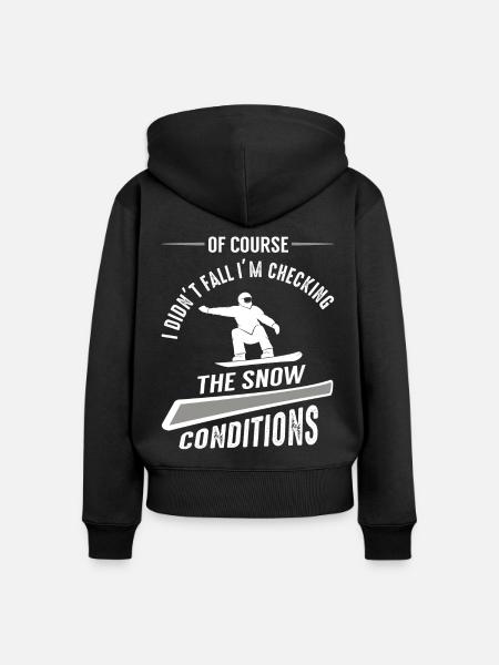 Snowboarder, Snowboarden - Frauen Premium Bio Zip Hoodie - Schwarz