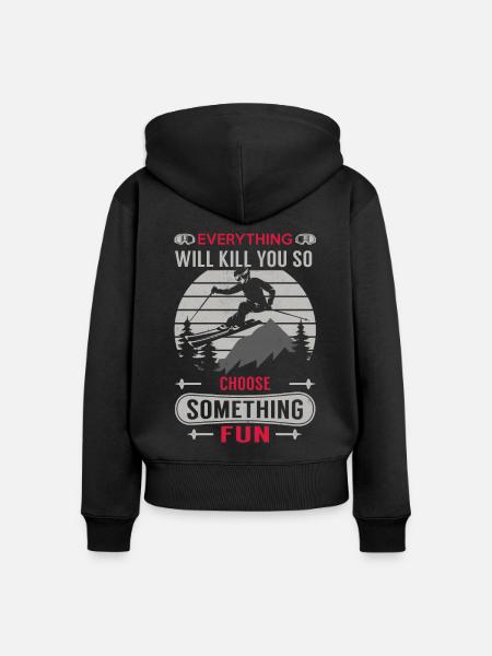 Snowboarder, Snowboarden - Frauen Premium Bio Zip Hoodie - Schwarz