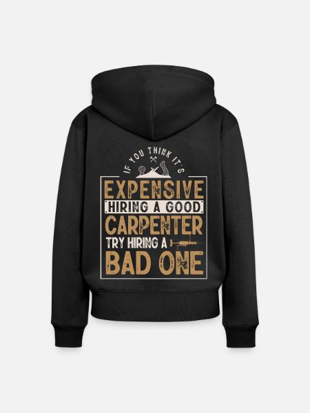 Tischler, Holzarbeiter - Frauen Premium Bio Zip Hoodie - Schwarz