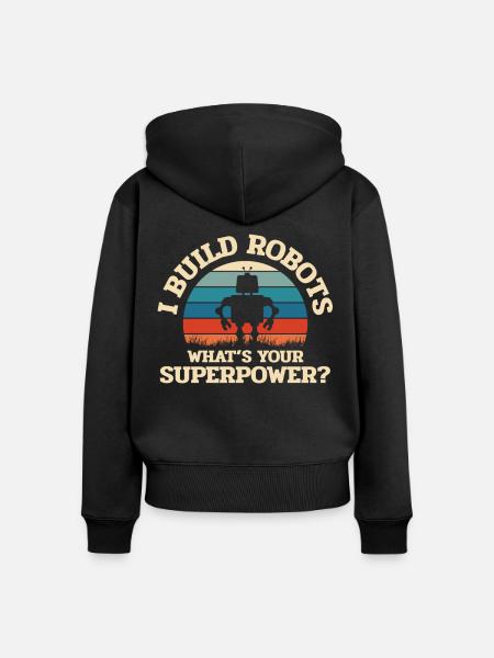 Robotik, Roboterbauer - Frauen Premium Bio Zip Hoodie - Schwarz