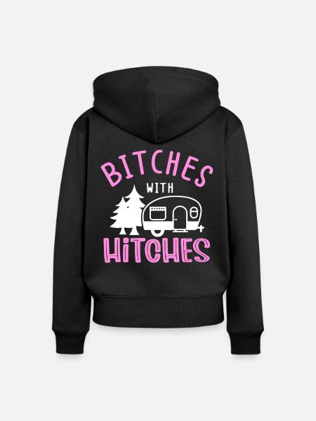Wohnmobil-Camping - Frauen Premium Bio Zip Hoodie - Schwarz