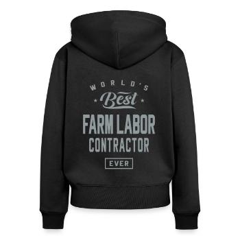 Farm Labor Contractor Funny Job Occupation - Women's Premium Organic Zip Hoodie - black - Back - Julia (174cm)