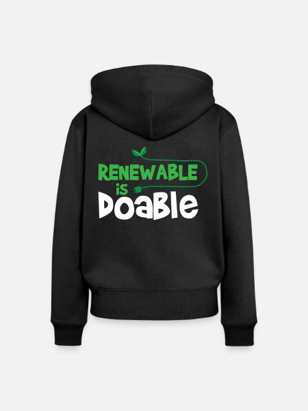 Erneuerbare Energie - Frauen Premium Bio Zip Hoodie - Schwarz