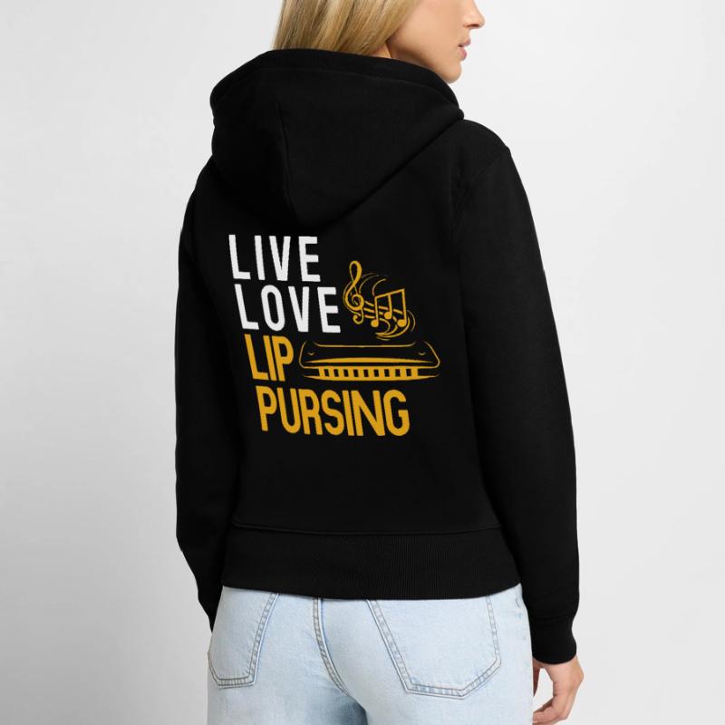 Harmonica player, Unny harmonica Women's Premium Organic Zip Hoodie