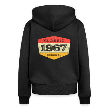 Classic 1967 56 Birthday Vintage - Women's Premium Organic Zip Hoodie - black - Back - Julia (174cm)