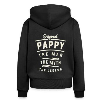 Pappy The Man The Myth The Legend - Women's Premium Organic Zip Hoodie - black - Back - Julia (174cm)