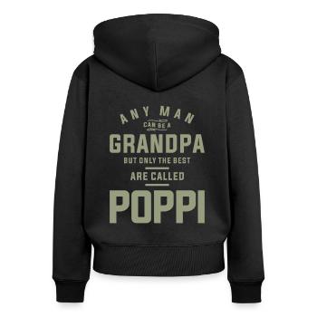 Poppi - A Title Earned, Not Given - Father's Day - Women's Premium Organic Zip Hoodie - black - Back - Julia (174cm)