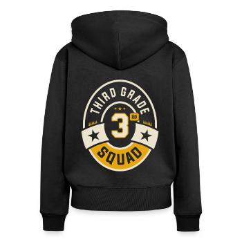 Drittes Kaderteam der 3. Klasse Zurück zur Schule - Frauen Premium Bio Zip Hoodie - Schwarz - Hinten - Julia (174cm)
