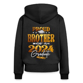 Proud Brother of a 2024 Graduate Class of 2024 - Women's Premium Organic Zip Hoodie - black - Back - Julia (174cm)