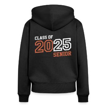 Senior 2025 Class of 25 Graduation Back to School - Women's Premium Organic Zip Hoodie - black - Back - Julia (174cm)