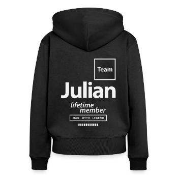Team Julian Lifetime Member Funny Name Julian - Women's Premium Organic Zip Hoodie - black - Back - Julia (174cm)