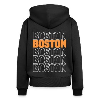 Meilleur drôle de Boston Boston - Sweat à capuche zippé Premium bio Femme - noir - Dos - Julia (174cm)