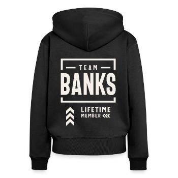 Team Banks Lifetime Member Funny Name Banks - Women's Premium Organic Zip Hoodie - black - Back - Julia (174cm)