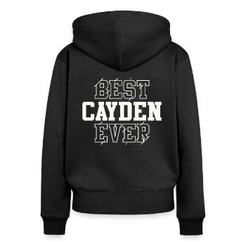 Best Cayden Ever Personalized Name Cayden - Women's Premium Organic Zip Hoodie - black - Back - Julia (174cm)