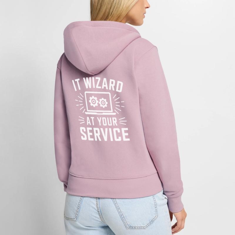 Administrator Support Nerd Computer Tech Frauen Premium Bio Zip Hoodie