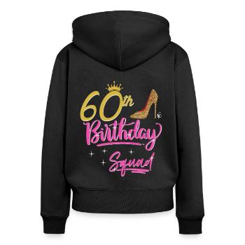 60 ans femmes 60 ans cadeau - Sweat à capuche zippé Premium bio Femme - noir - Dos - Julia (174cm)