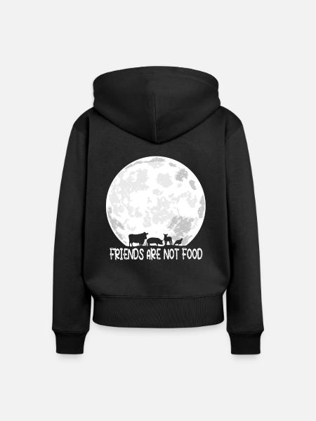 Vegetarisch Vegan Vegetarier Geschenk - Frauen Premium Bio Zip Hoodie - Schwarz