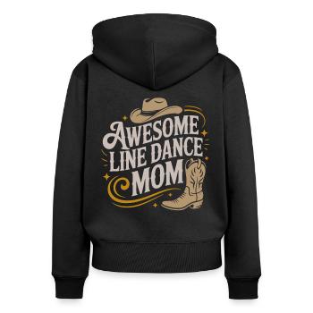 Maman de danse en ligne. Merveilleuse maman de danse en ligne - Sweat à capuche zippé Premium bio Femme - noir - Dos - Julia (174cm)