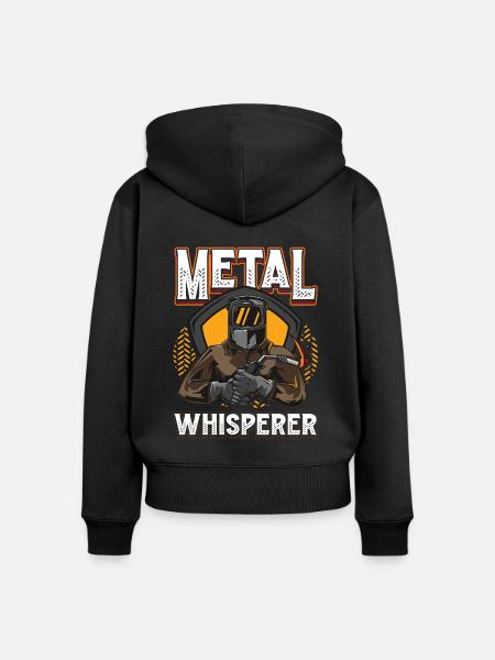 Schweißgerät aus Metall - Frauen Premium Bio Zip Hoodie - Schwarz