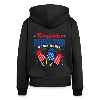 Fireworks Director Si je vous exécute - Sweat à capuche zippé Premium bio Femme - noir - Dos - Julia (174cm)