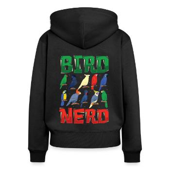 Bird Watching Nerd - Women's Premium Organic Zip Hoodie - black - Back - Julia (174cm)