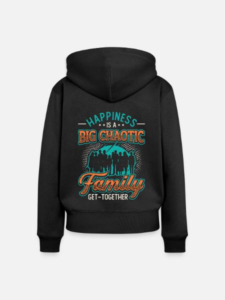Passendes Outfit für die Familiengruppe. - Frauen Premium Bio Zip Hoodie - Schwarz