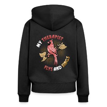 Birdwatcher, Bird lover, Pets - Women's Premium Organic Zip Hoodie - black - Back - Julia (174cm)