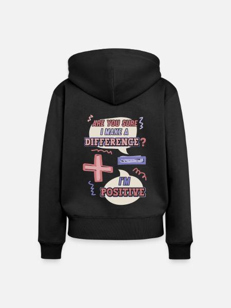 Minus- Und Pluszeichen, Mathe-Wortspiel - Frauen Premium Bio Zip Hoodie - Schwarz