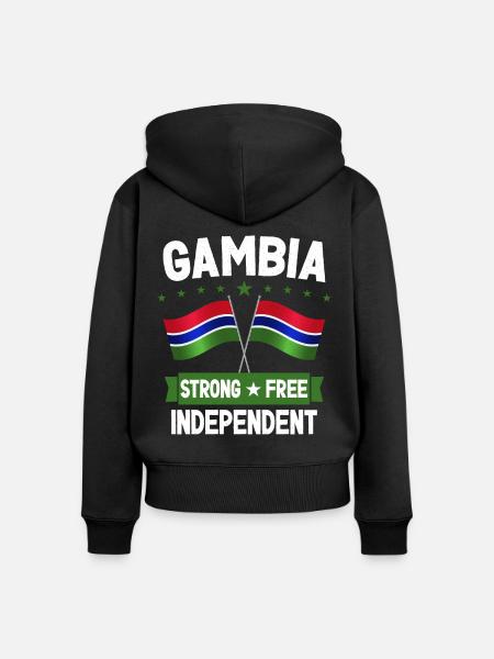 Gambia - Frauen Premium Bio Zip Hoodie - Schwarz