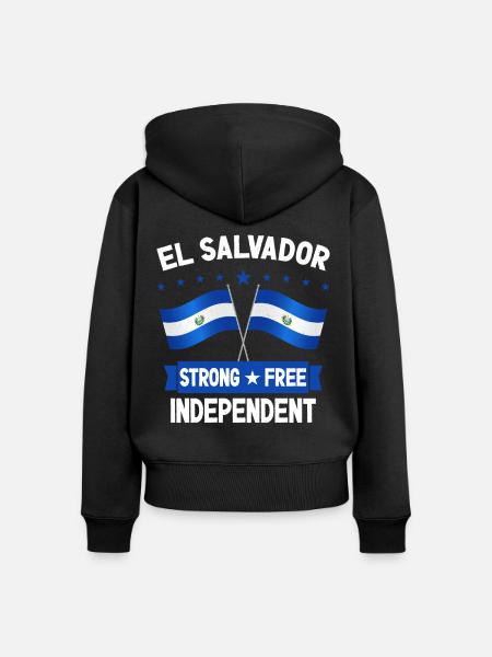 El Salvador - Frauen Premium Bio Zip Hoodie - Schwarz