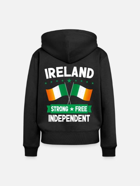 Irland - Frauen Premium Bio Zip Hoodie - Schwarz