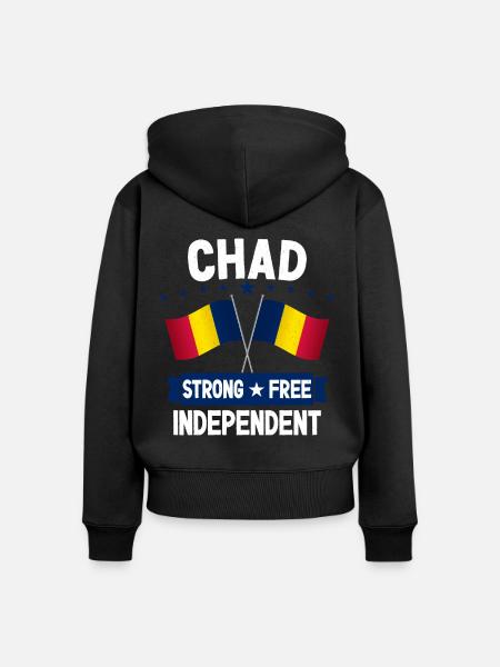 Tschad - Frauen Premium Bio Zip Hoodie - Schwarz