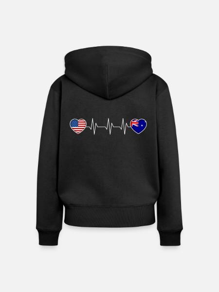 Australien - Frauen Premium Bio Zip Hoodie - Schwarz