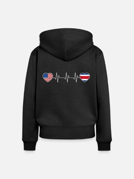 Costa Rica - Frauen Premium Bio Zip Hoodie - Schwarz