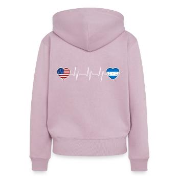 Honduras - Frauen Premium Bio Zip Hoodie - Altrosa - Hinten - Julia (174cm)