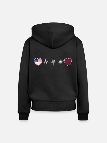 Katar - Frauen Premium Bio Zip Hoodie - Schwarz