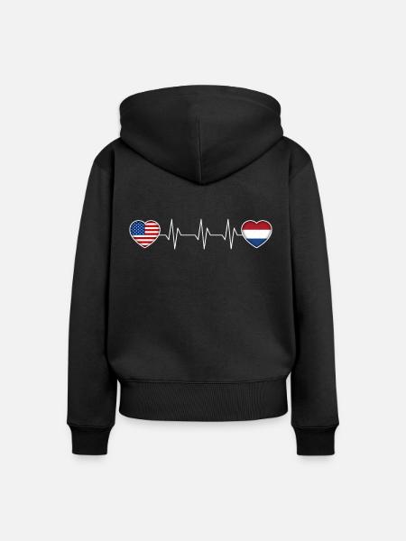 Niederlande - Frauen Premium Bio Zip Hoodie - Schwarz