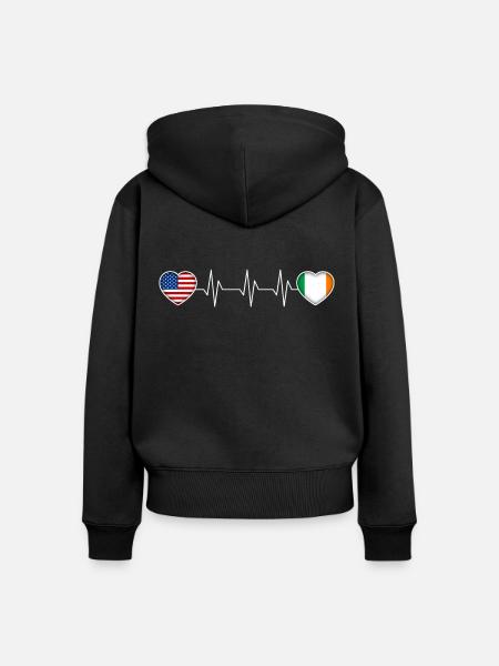 Irland - Frauen Premium Bio Zip Hoodie - Schwarz