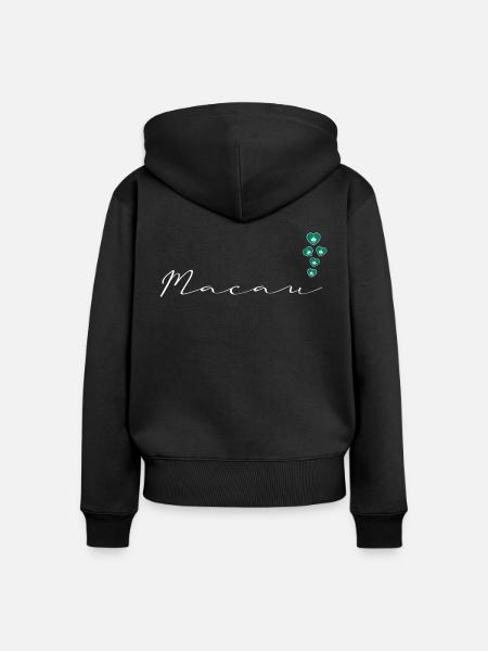 Macau - Frauen Premium Bio Zip Hoodie - Schwarz
