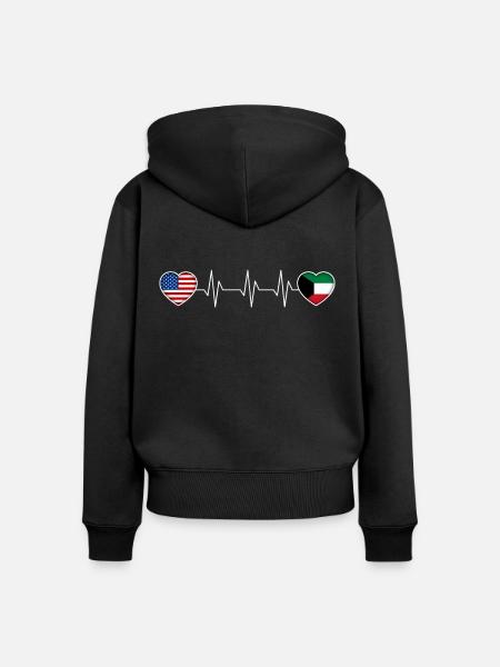 Kuwait - Frauen Premium Bio Zip Hoodie - Schwarz