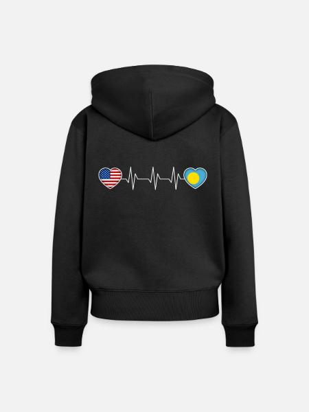 Palau - Frauen Premium Bio Zip Hoodie - Schwarz