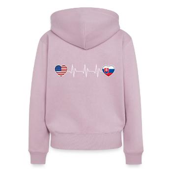 Slowakei - Frauen Premium Bio Zip Hoodie - Altrosa - Hinten - Julia (174cm)