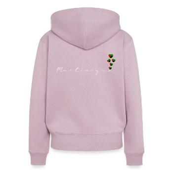 Martinique - Frauen Premium Bio Zip Hoodie - Altrosa - Hinten - Julia (174cm)
