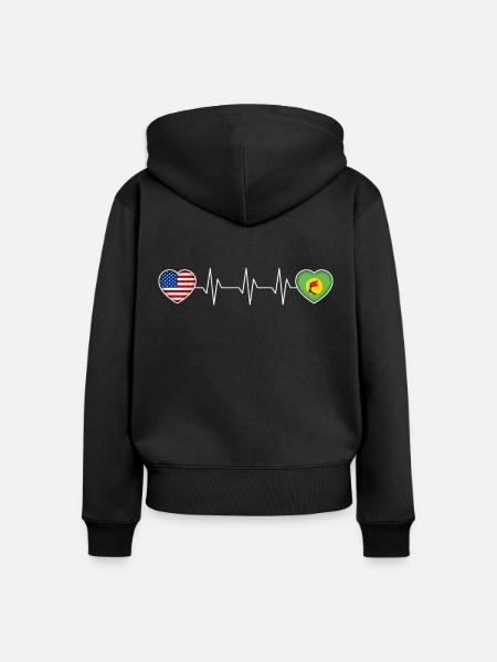 Zaire - Frauen Premium Bio Zip Hoodie - Schwarz