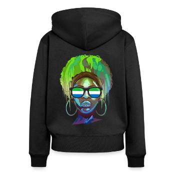 Sierra Leone - Frauen Premium Bio Zip Hoodie - Schwarz - Hinten - Julia (174cm)