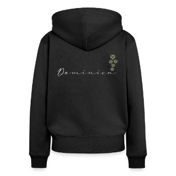 Dominica - Women's Premium Organic Zip Hoodie - black - Back - Julia (174cm)