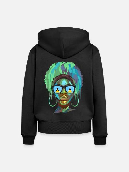 St. Lucia - Frauen Premium Bio Zip Hoodie - Schwarz