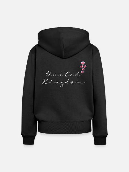 Großbritannien - Frauen Premium Bio Zip Hoodie - Schwarz
