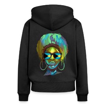 Bahamas - Women's Premium Organic Zip Hoodie - black - Back - Julia (174cm)